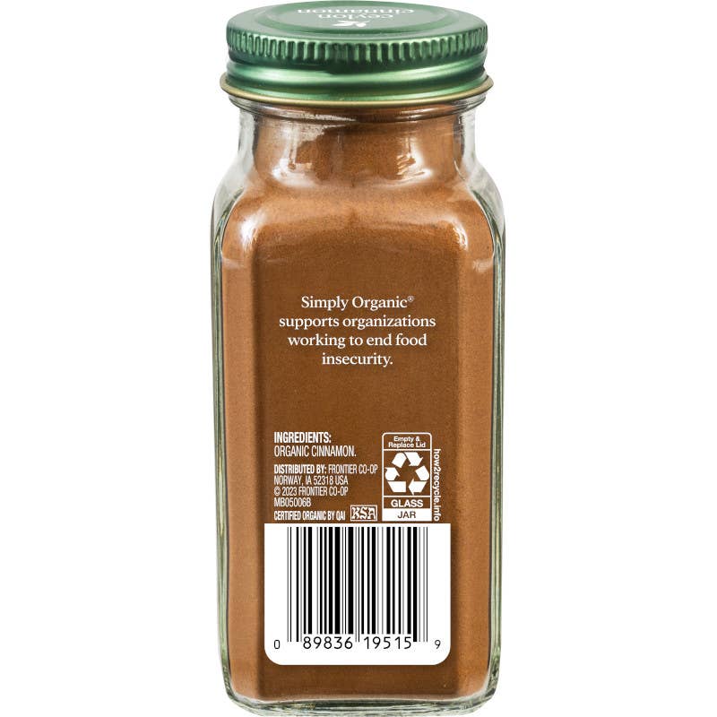 Cinnamon (Pure Ceylon), Certified Organic, Vegan, 2.08 oz