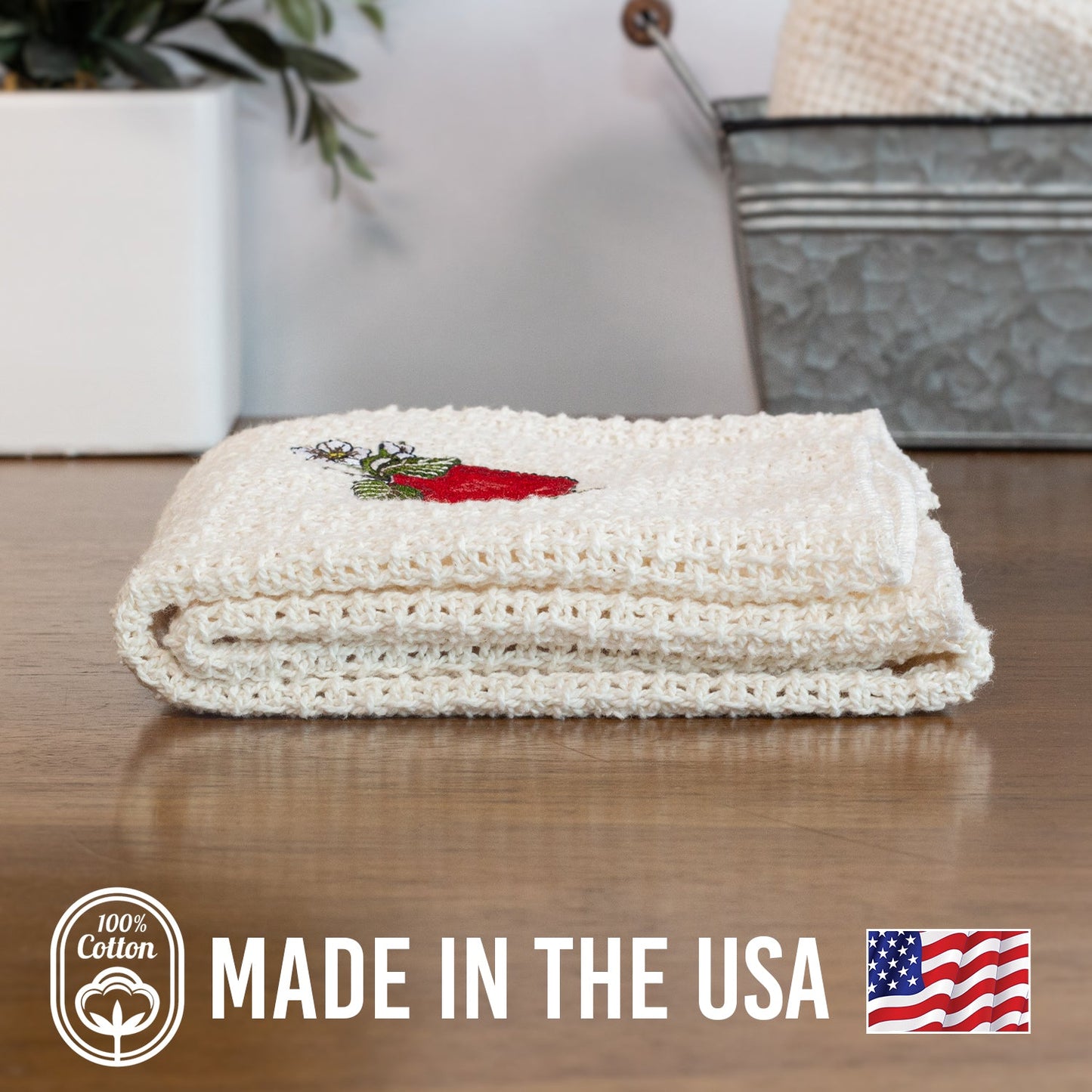 100% Cotton Novelty Embroidered Kitchen Towels 24" x 15"