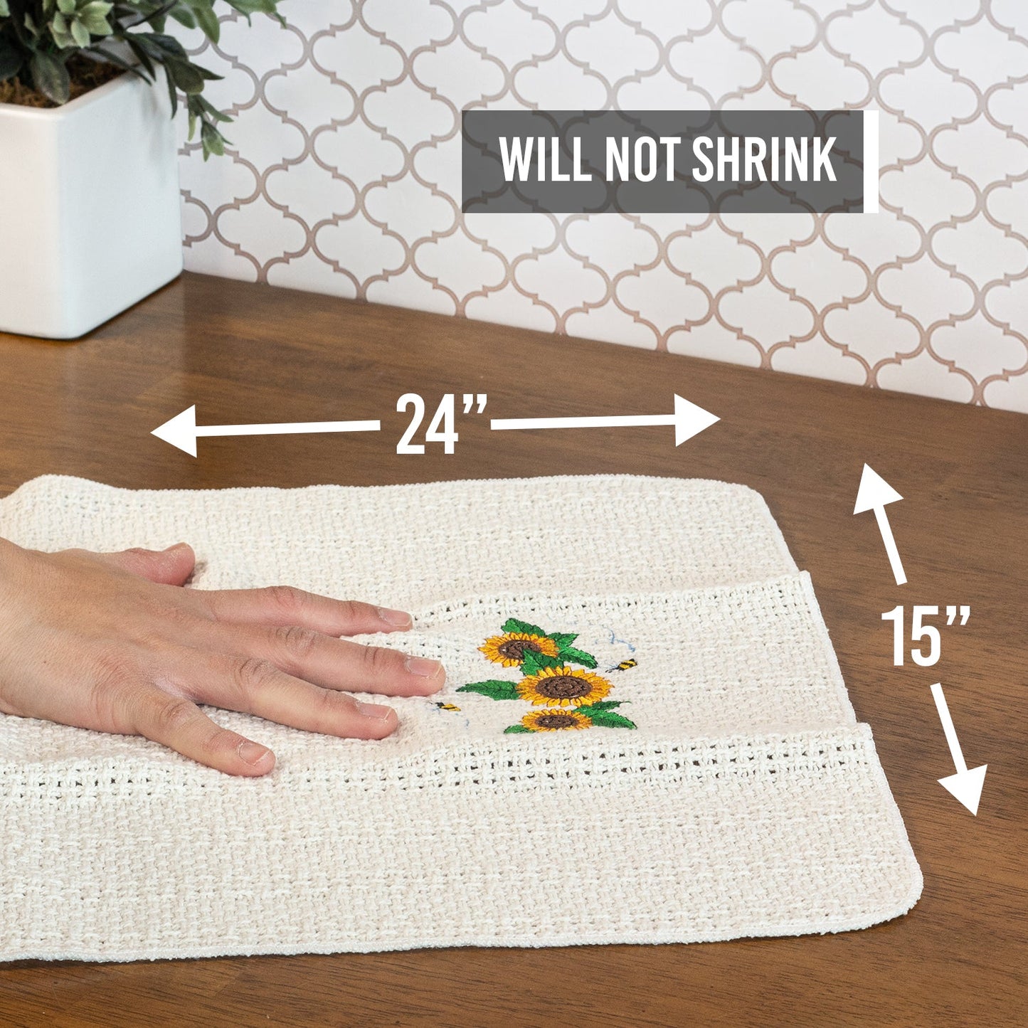 100% Cotton Novelty Embroidered Kitchen Towels 24" x 15"