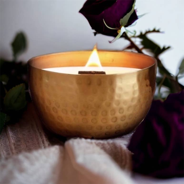Winter/Holiday Brass Bowl Collection - 14oz /Soy/ Woodwick