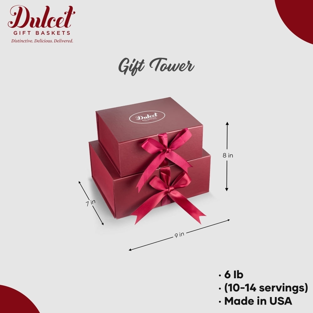 Gift Tower Basket with Candle and Natural Honey