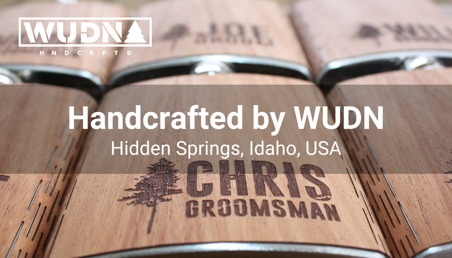 6 oz. Wooden Hip Flask – Real Wood Wrapped Stainless Steel Flask, Handcrafted in the USA