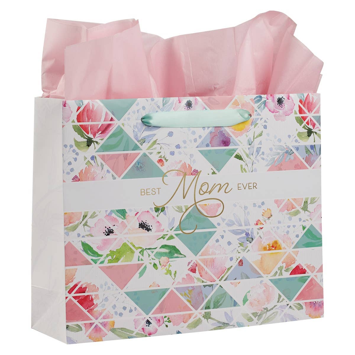 Best Mom Ever Pastel Diamond Large Landscape Gift Bag