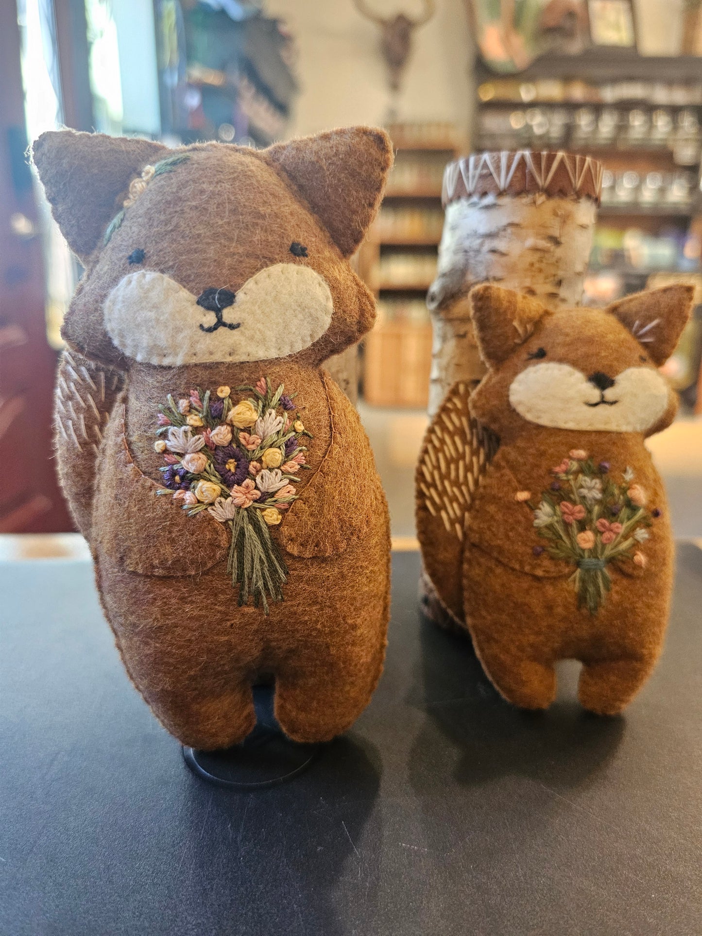 Handmade Felt Fox Embroidered