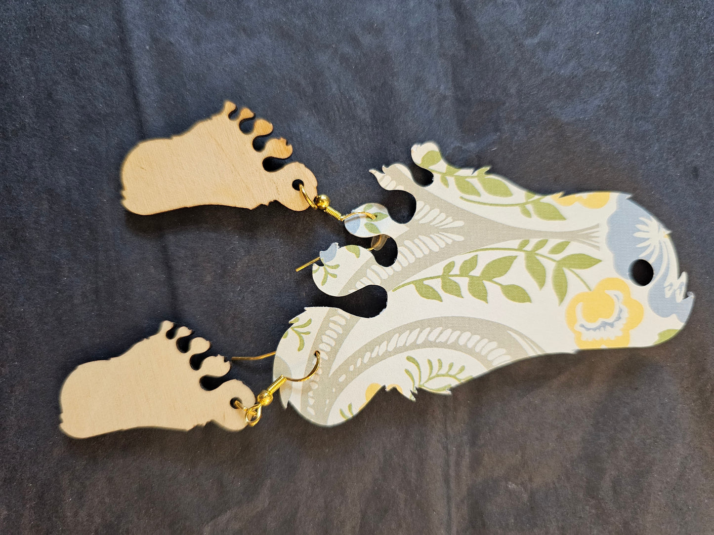 Earrings Light Balsa Wood Lazer Cut