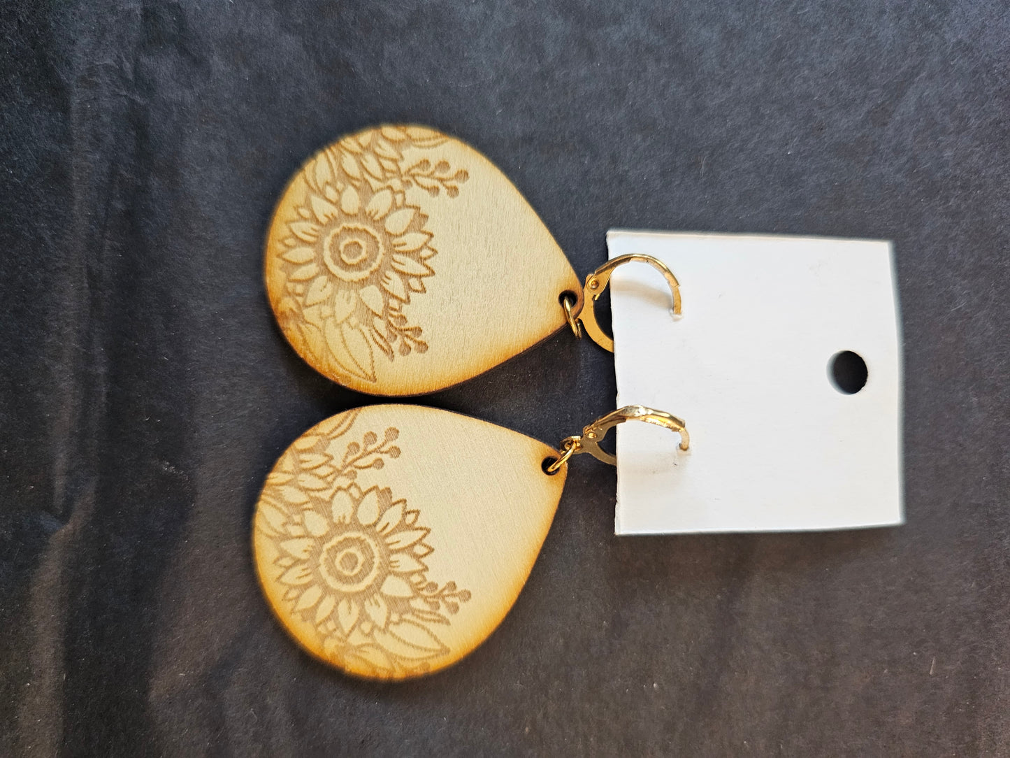 Earrings Light Balsa Wood Lazer Cut