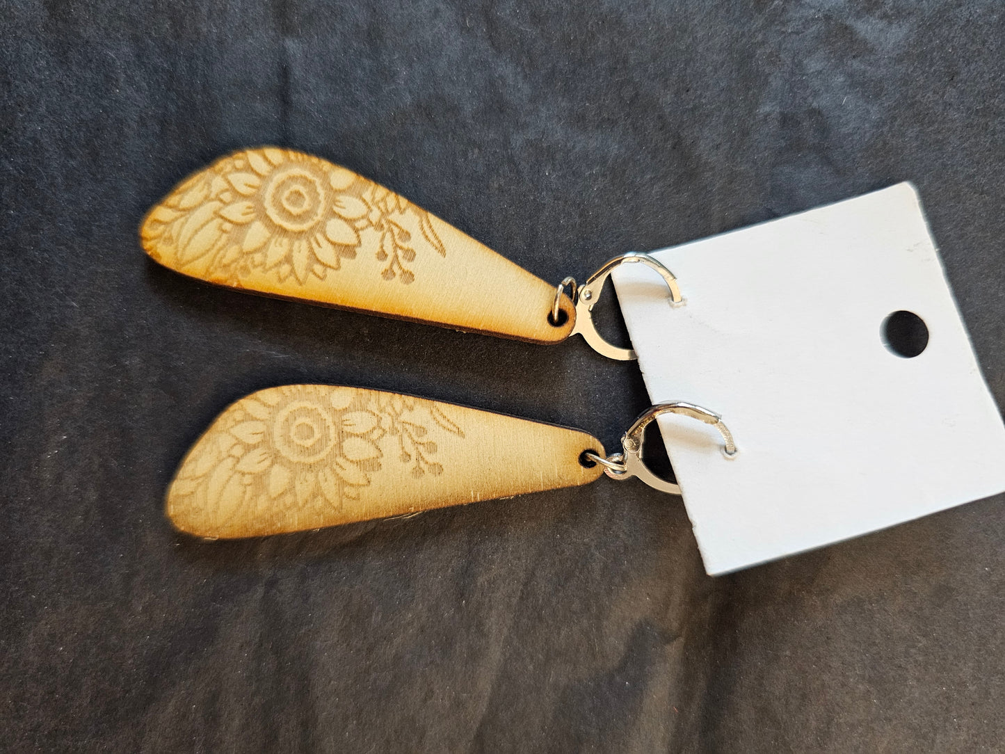 Earrings Light Balsa Wood Lazer Cut