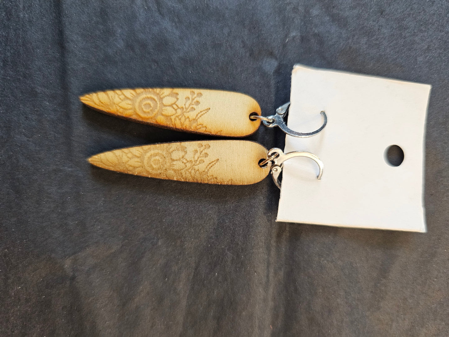 Earrings Light Balsa Wood Lazer Cut