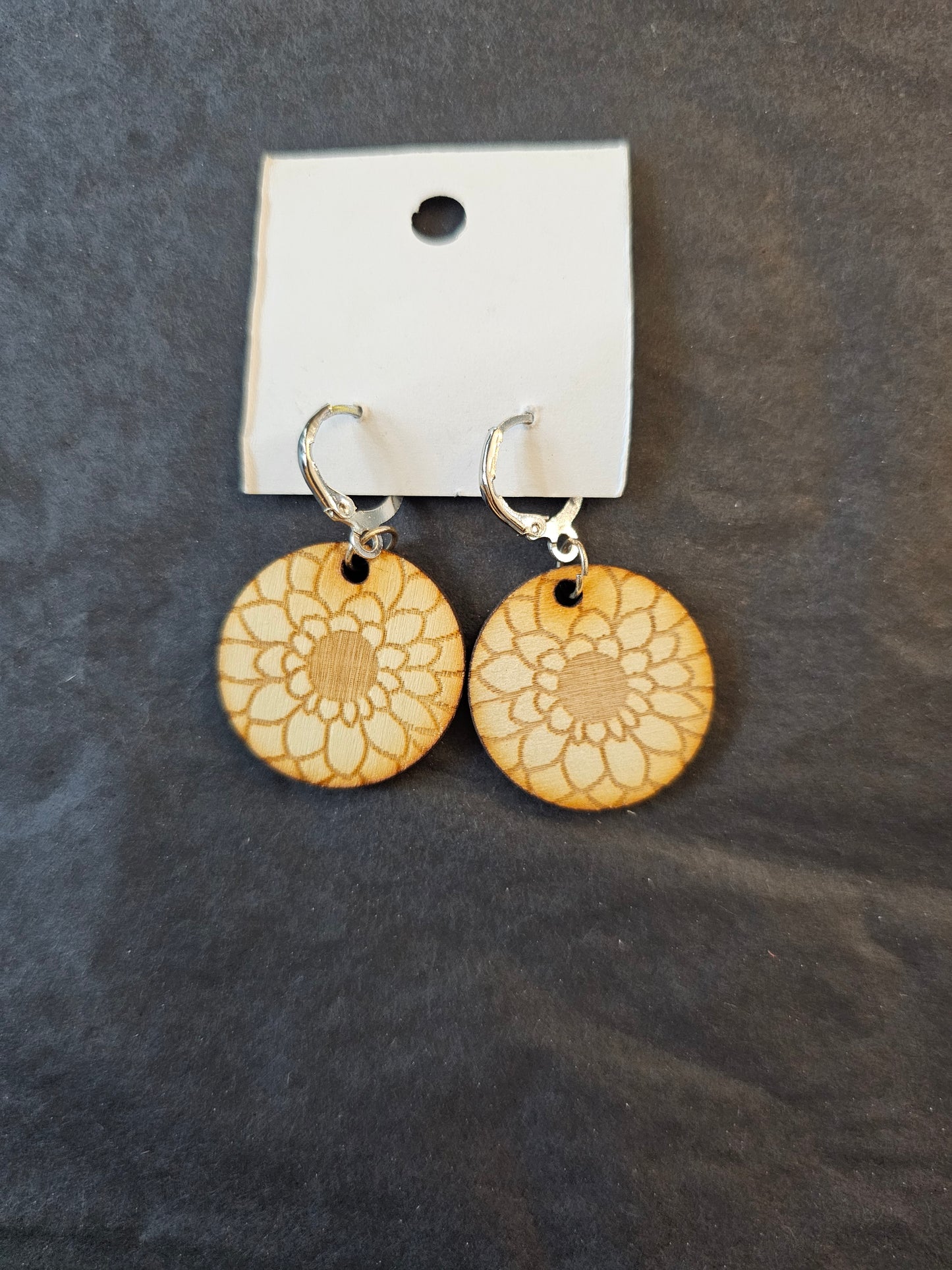 Earrings Light Balsa Wood Lazer Cut