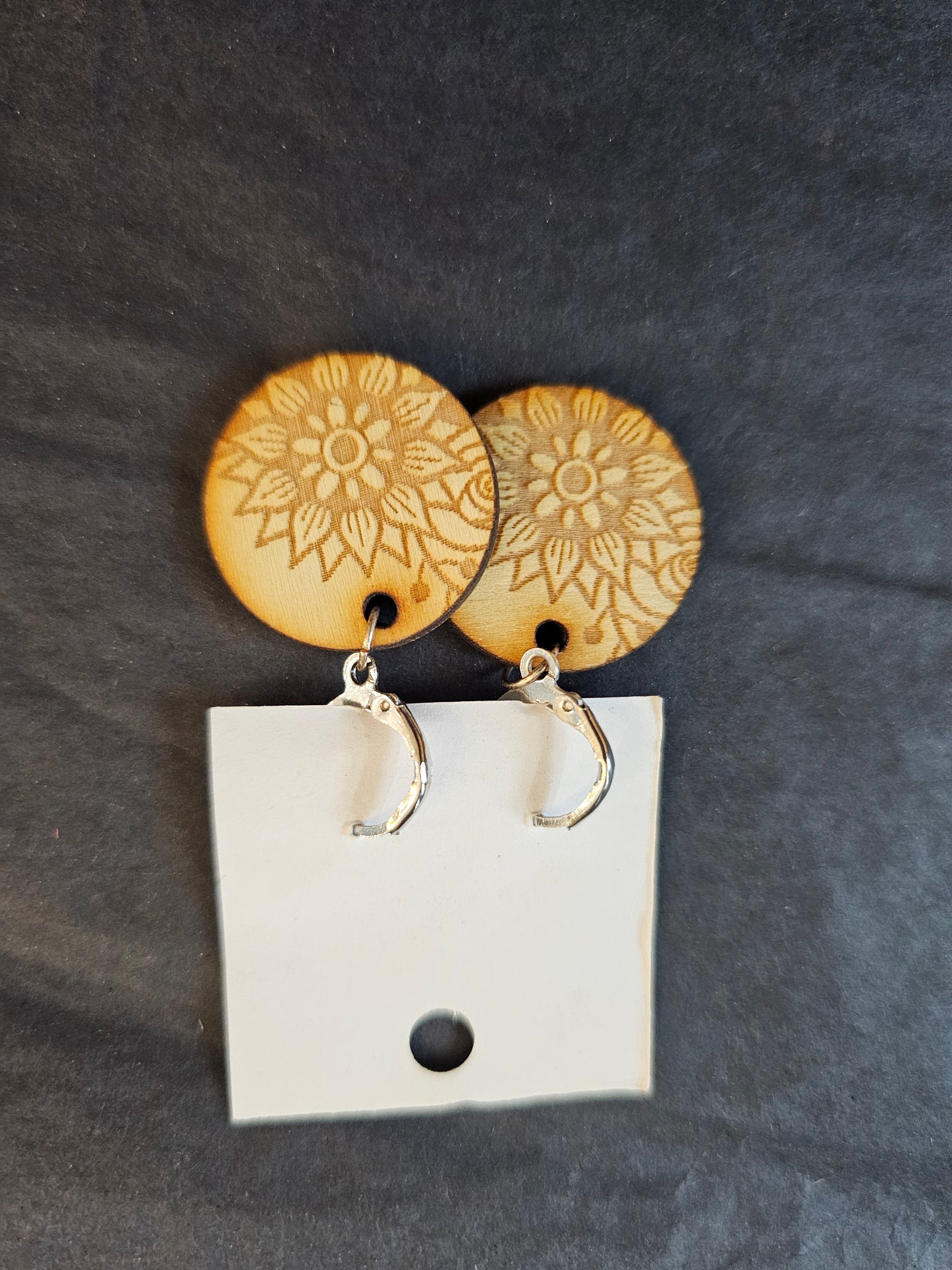 Earrings Light Balsa Wood Lazer Cut