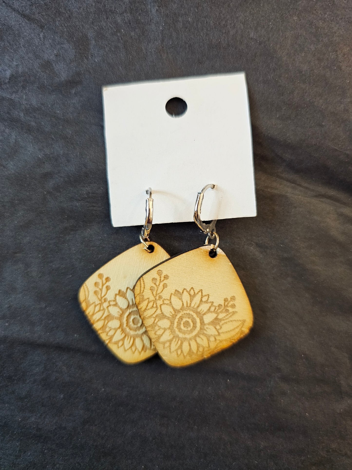 Earrings Light Balsa Wood Lazer Cut
