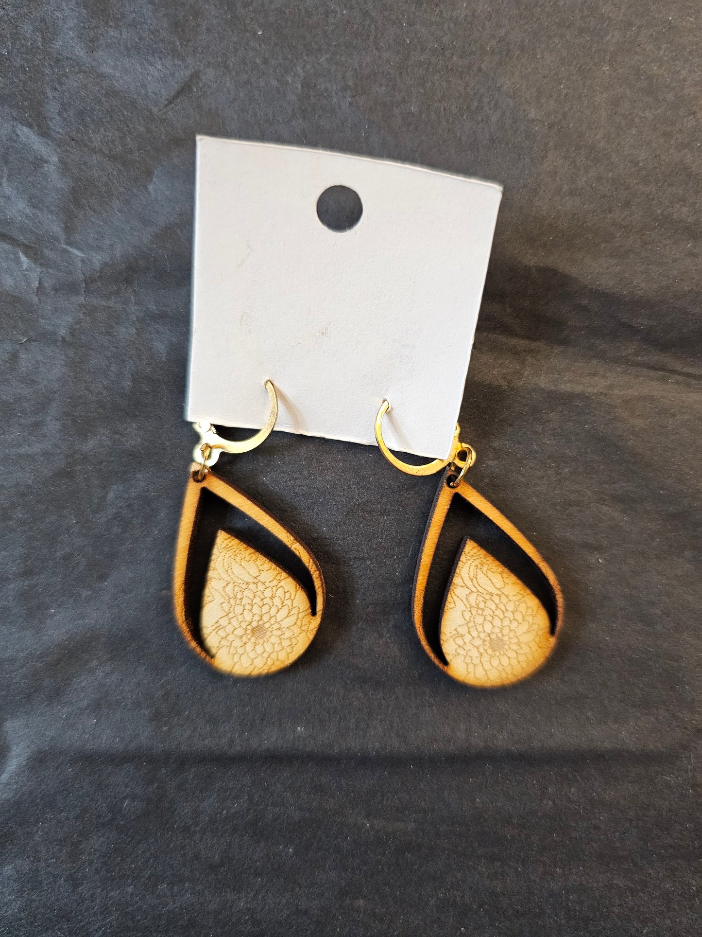Earrings Light Balsa Wood Lazer Cut