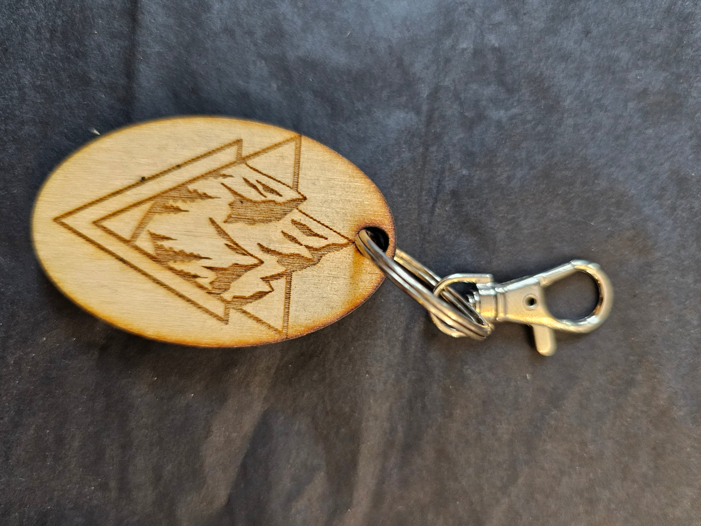 Keychains Oval Light Balsa Wood Lazer Cut