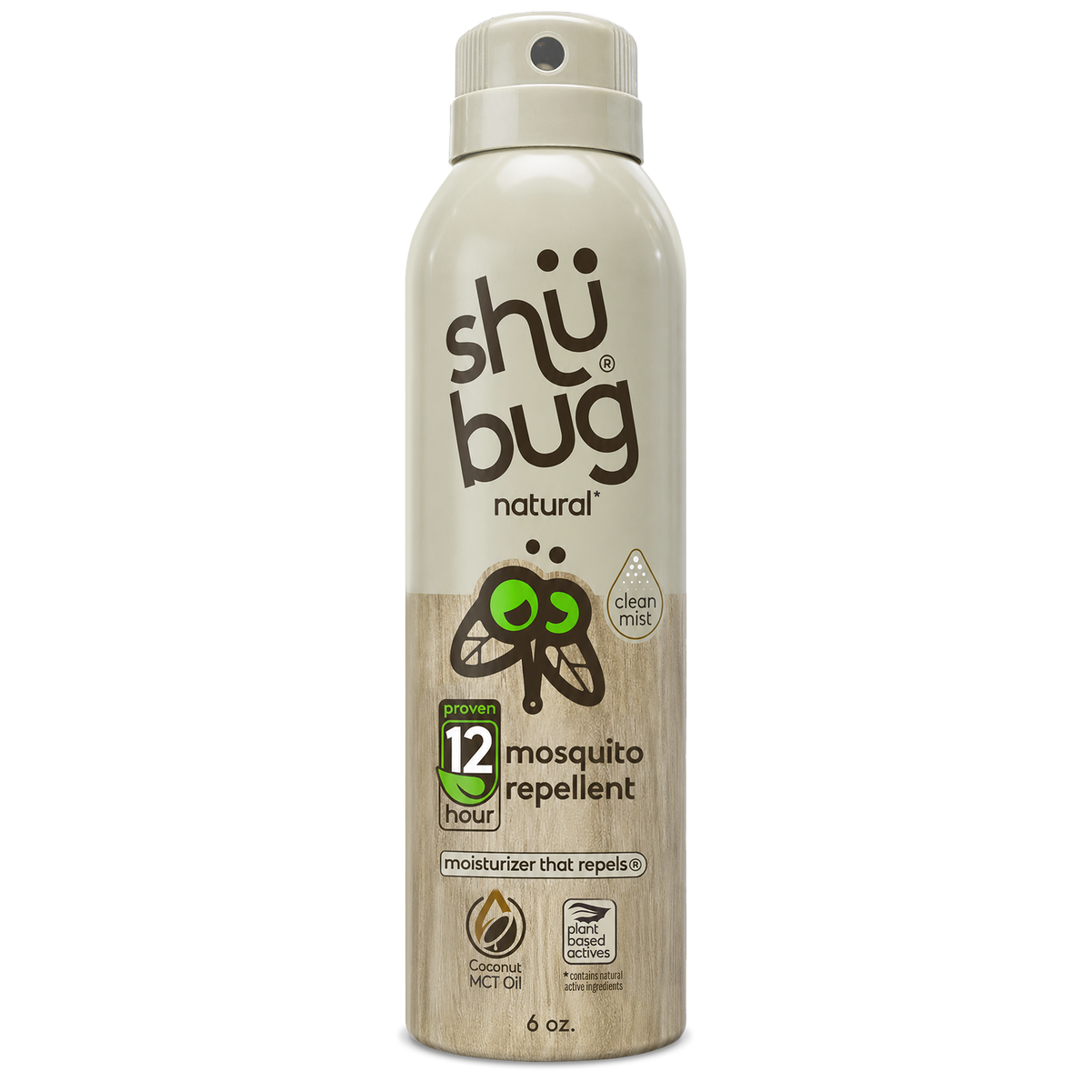 Shubug Natural, Clean Mist, 360 Spray, 6 oz., DEET FREE Insect Repellent