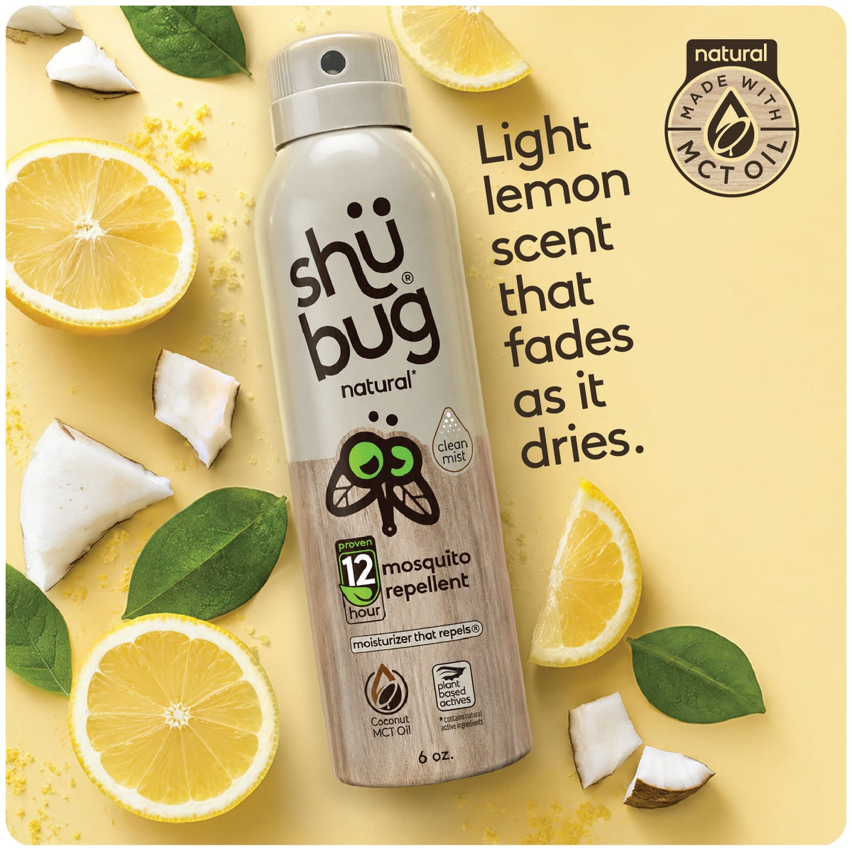 Shubug Natural, Clean Mist, 360 Spray, 6 oz., DEET FREE Insect Repellent