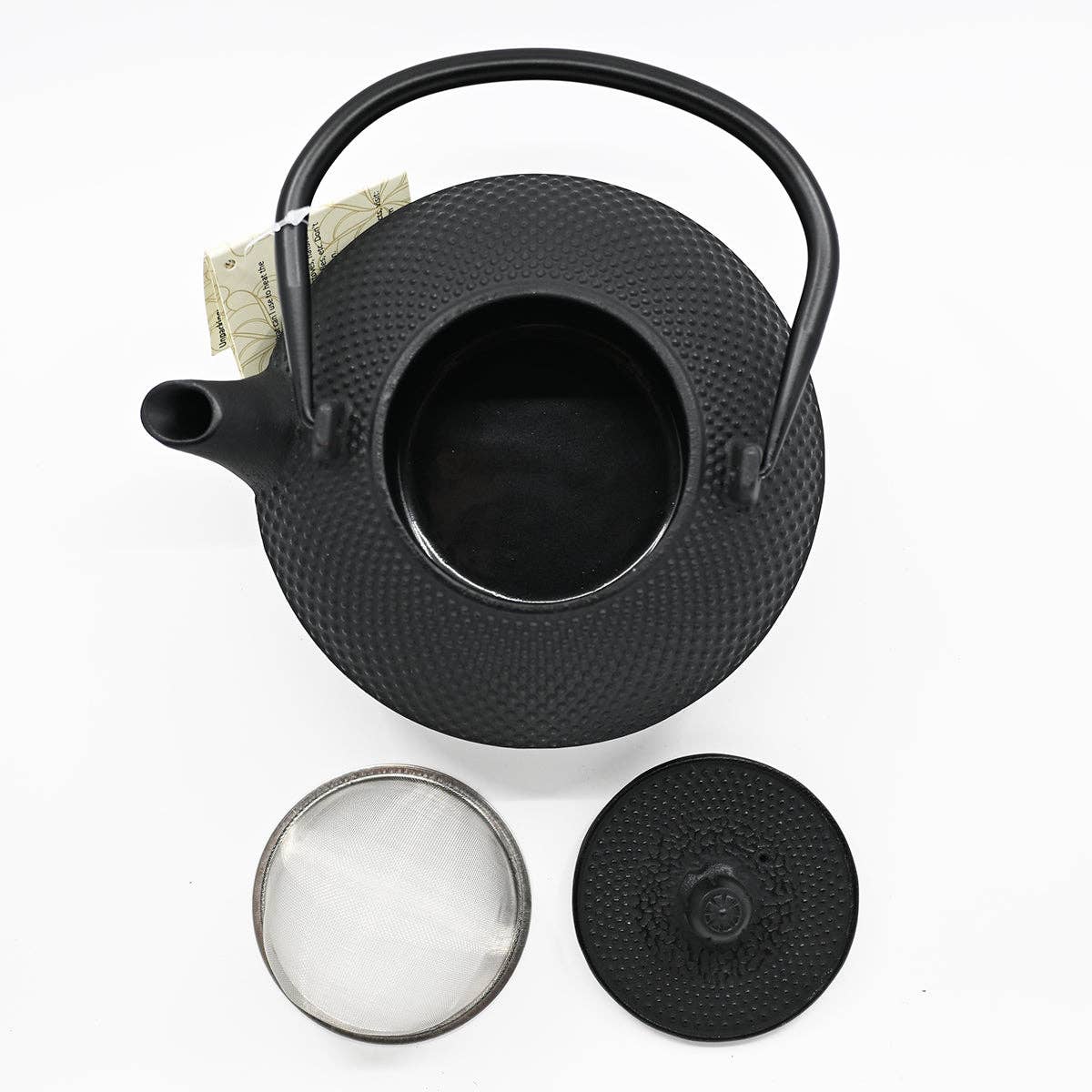 Black Hobnail Design 44oz Cast Iron Tea Pot (1/6)