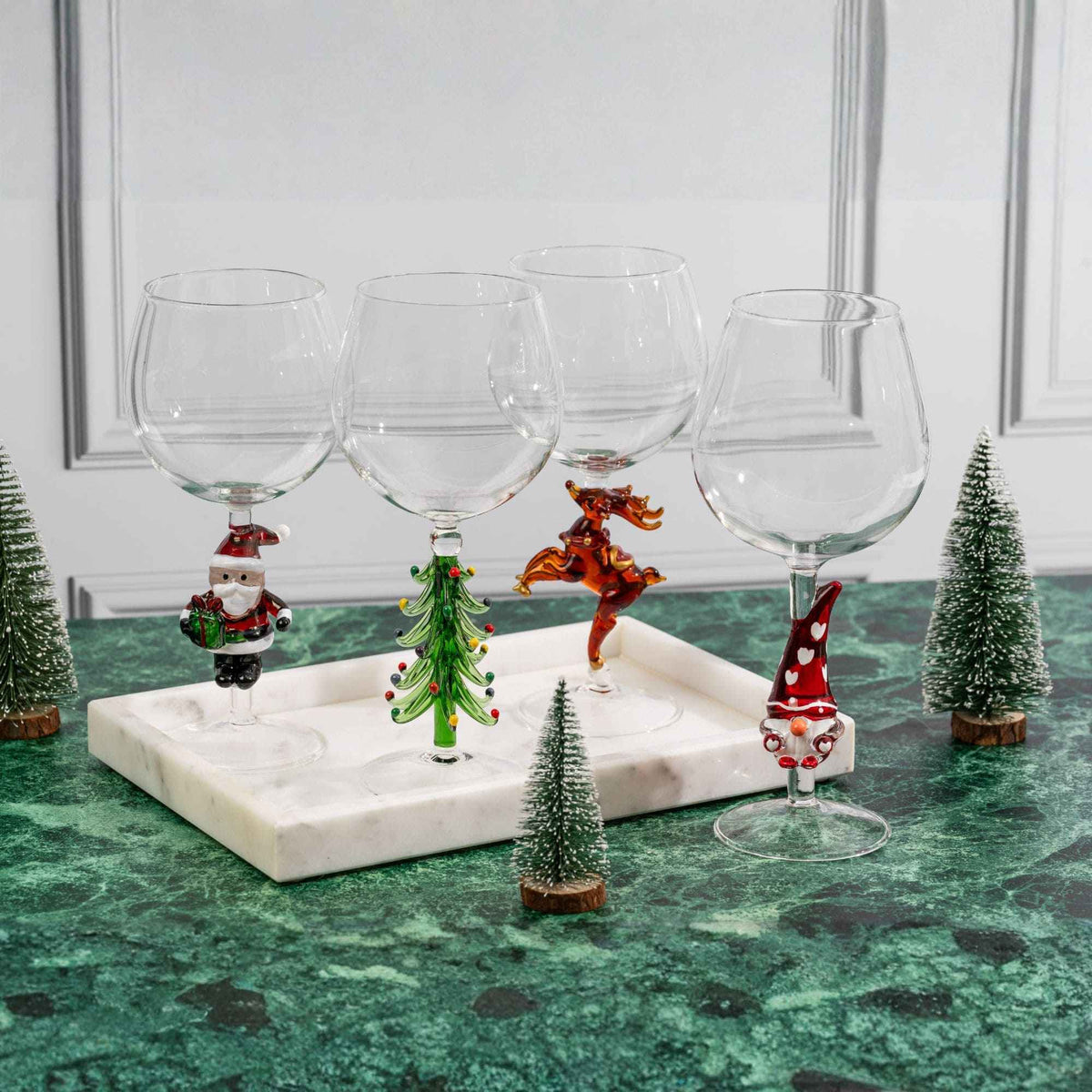3D Christmas Tree Wine Glasses