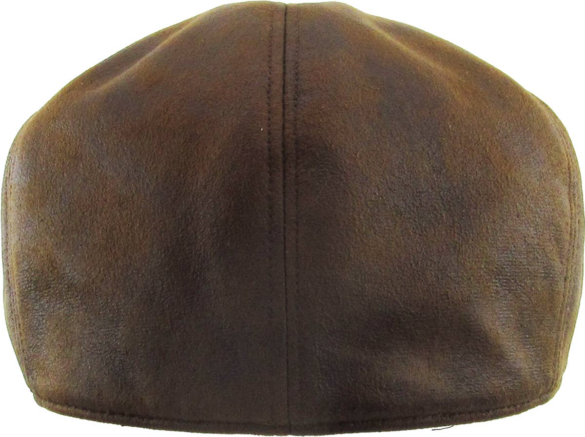 Faux Leather Ascot Ivy Newsboy Hat