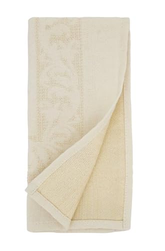Ecru Jacquard Floral Tablecloth 65" W x 90" L Rectangle Flower Table Cover
