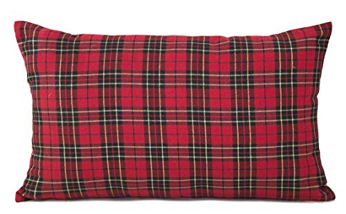 Holiday Tartan Plaid Dazzle Christmas Decorative Throw Pillow — accent cushion for living room bedroom and sofa