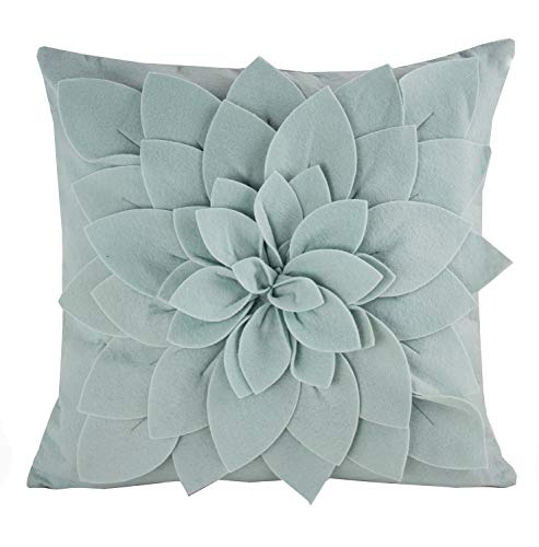 Sara's Garden Petal Decorative Throw Pillow. 17 Inch Square.