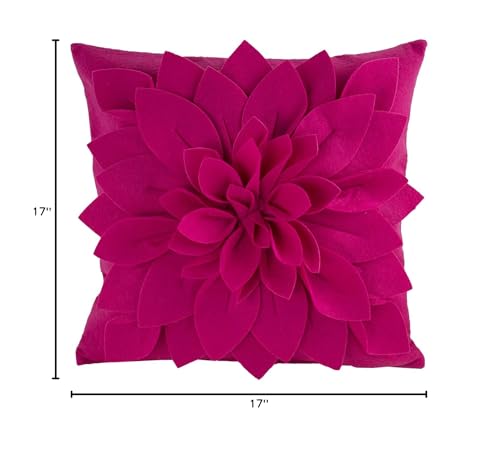 Sara's Garden Petal Decorative Throw Pillow. 17 Inch Square.