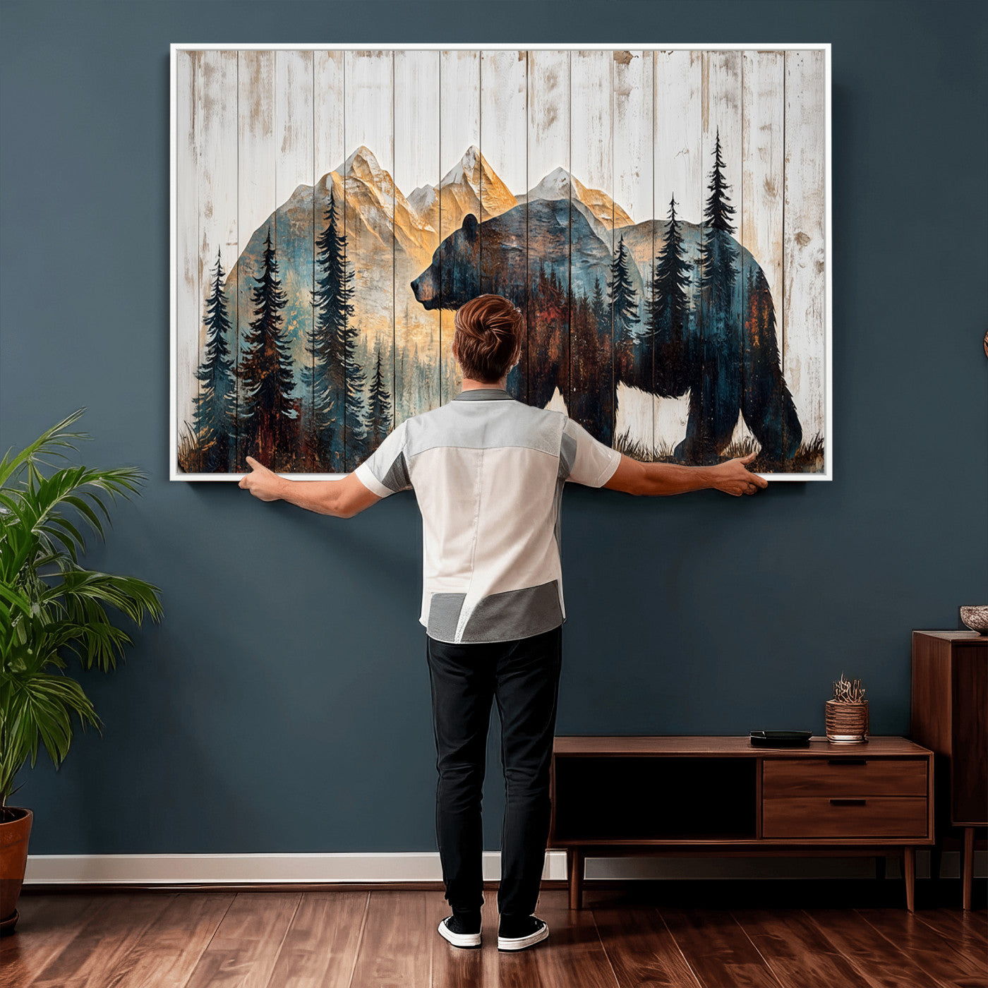 Rustic Bear Wall Art - Grizzly 399 Bear Wall Art - Mountain