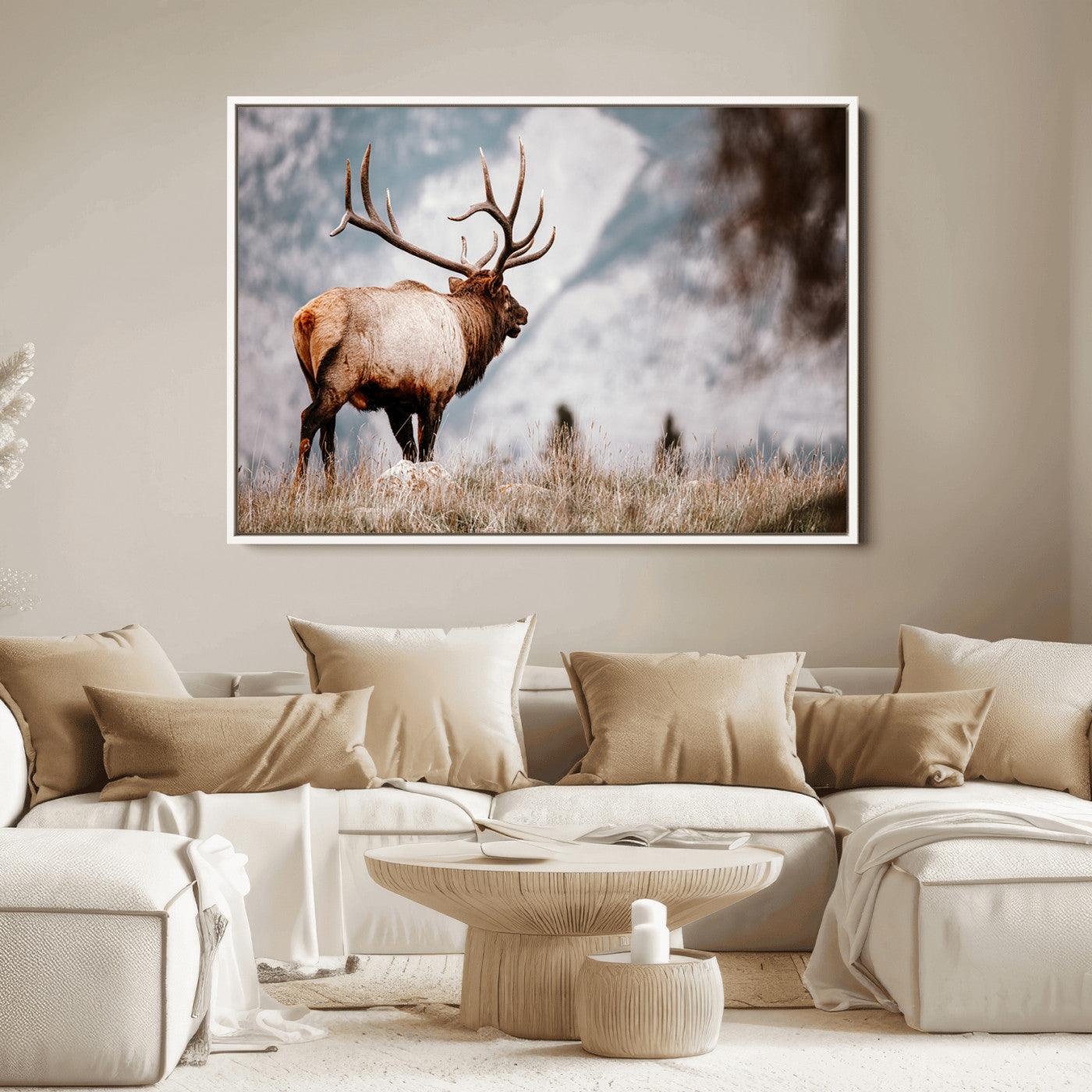 Elk Photography Wall Art Canvas Print – Framed Mountain