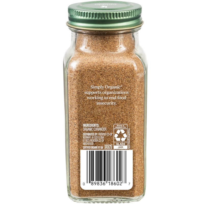 Pure Ground Coriander, Certified Organic, Kosher, 2.29 Oz