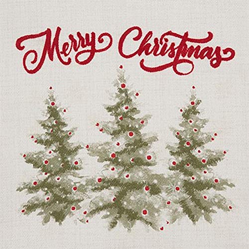 Merry Christmas Holiday Trees Decorative Throw Pillow 18" W x 18" L — decorative cushion for seasonal home styling seasonal decorating choice