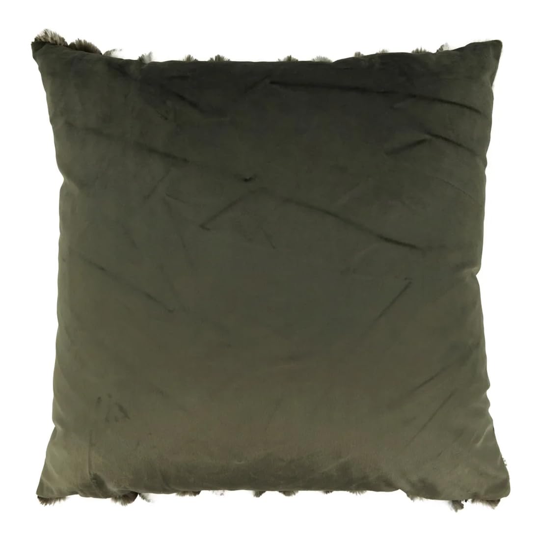 Striped Faux Fur Decorative Filled Throw Pillow 18" W x 18" L – Black Plush Cushion for Couch, Bedroom, Living Room and Office Décor