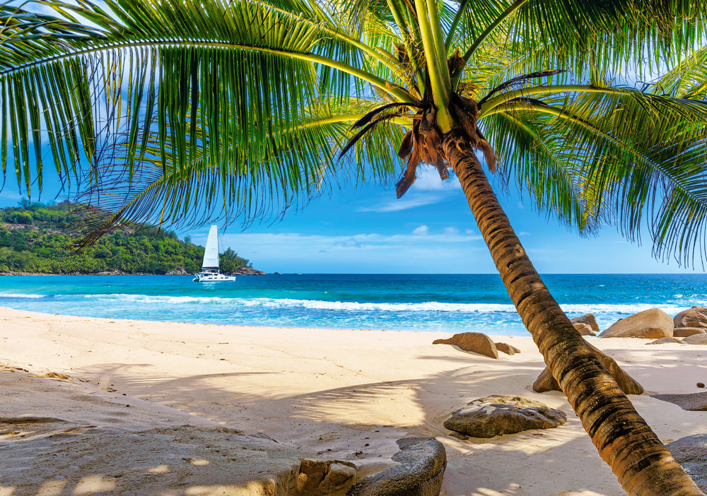 500 Piece Jigsaw Puzzle, Holidays in Seychelles, Tropical beach, Landscape puzzles, Adult Puzzle, Castorland B-53827