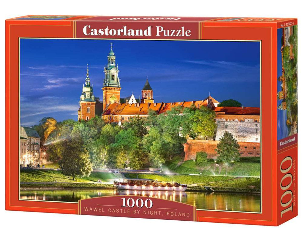 1000 Piece Jigsaw Puzzle, Wawel Castle by Night, Poland, Royal heritage, Royal Castle, Adult puzzle, Castorland C-103027-2