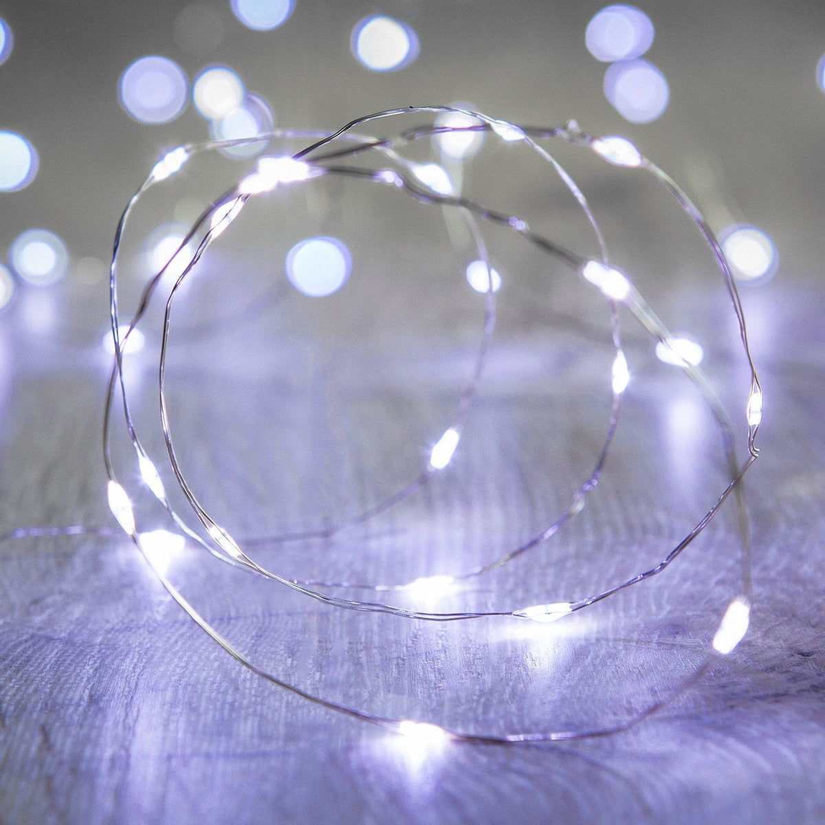 30 LED Silver Copper Fairy Lights - Battery Operated