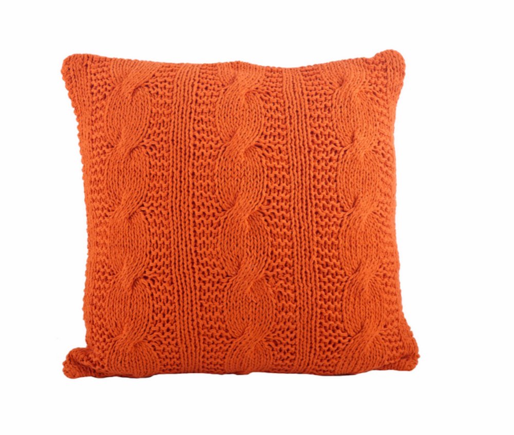 Fennco Styles Cable Knit Design Cotton Throw Pillow 20 x 20 Inch Throw Pillow for Home, Couch, Living Room and Bedroom Decor