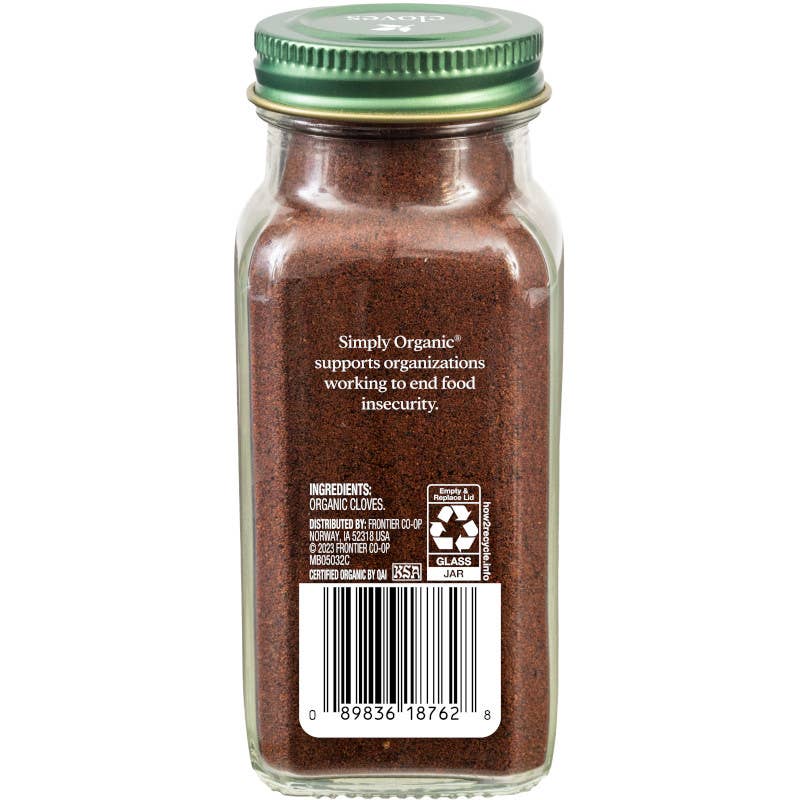 Pure Ground Cloves, Certified Organic, Kosher, 2.82 Oz