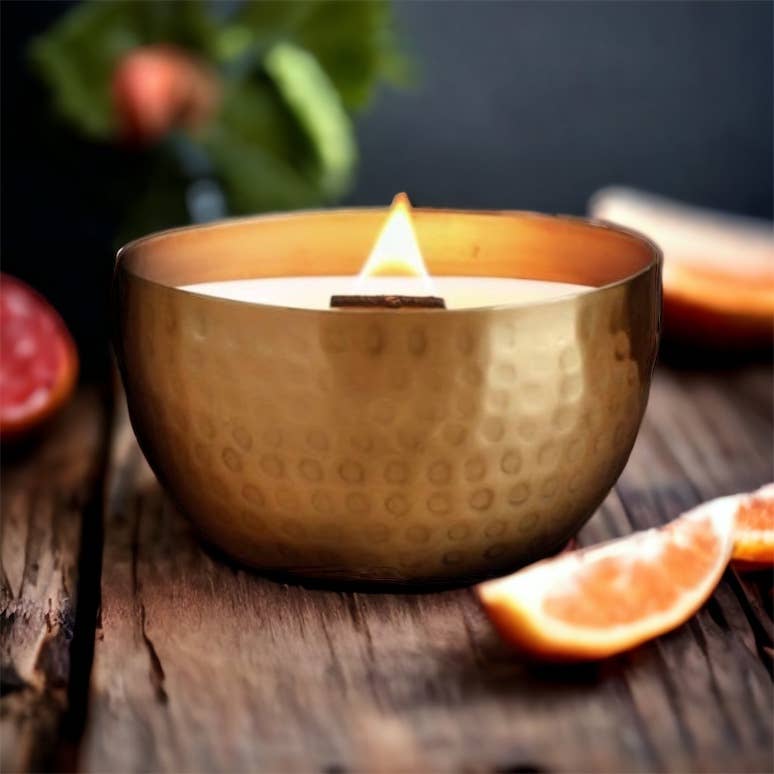 Autumn Brass Bowl Collection-Solid Brass 14ozPure Soy Candle