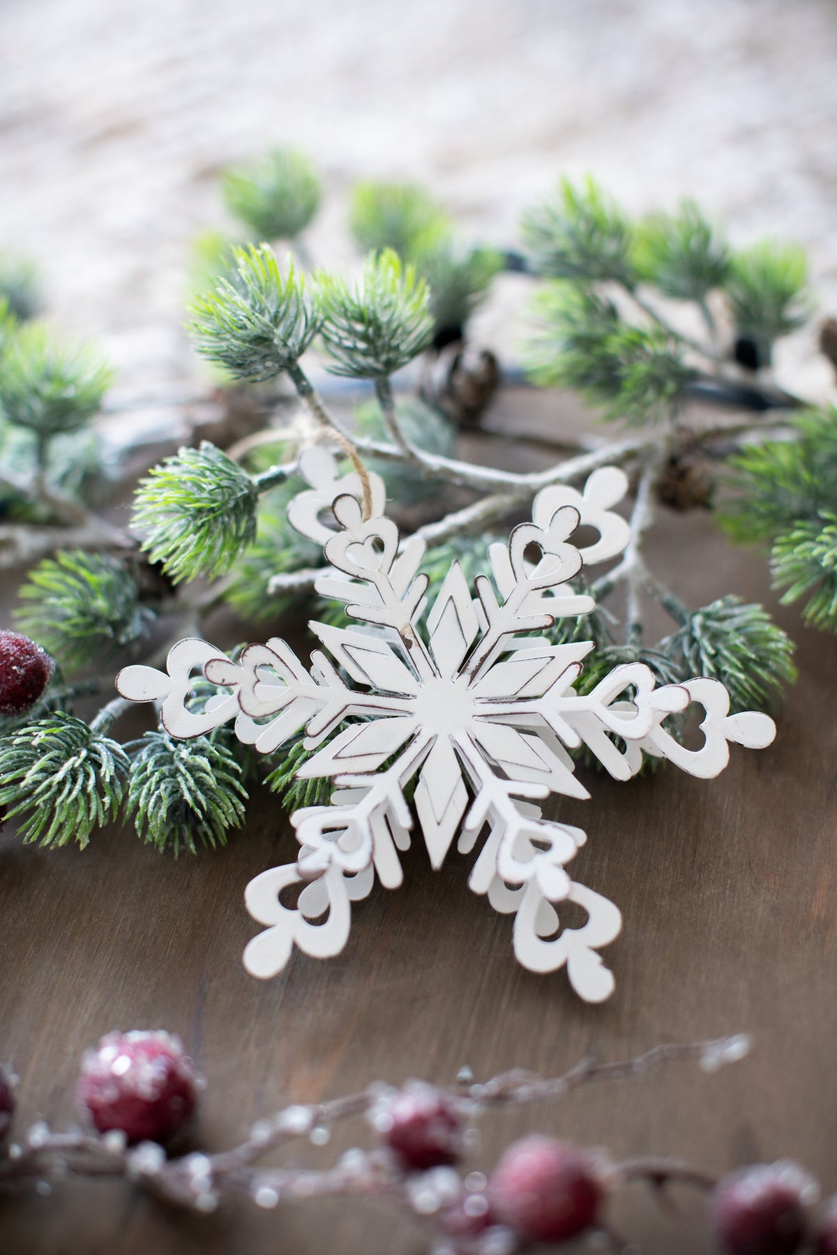 Set of 6 Iron Snowflake Hanger Christmas Tree Ornaments