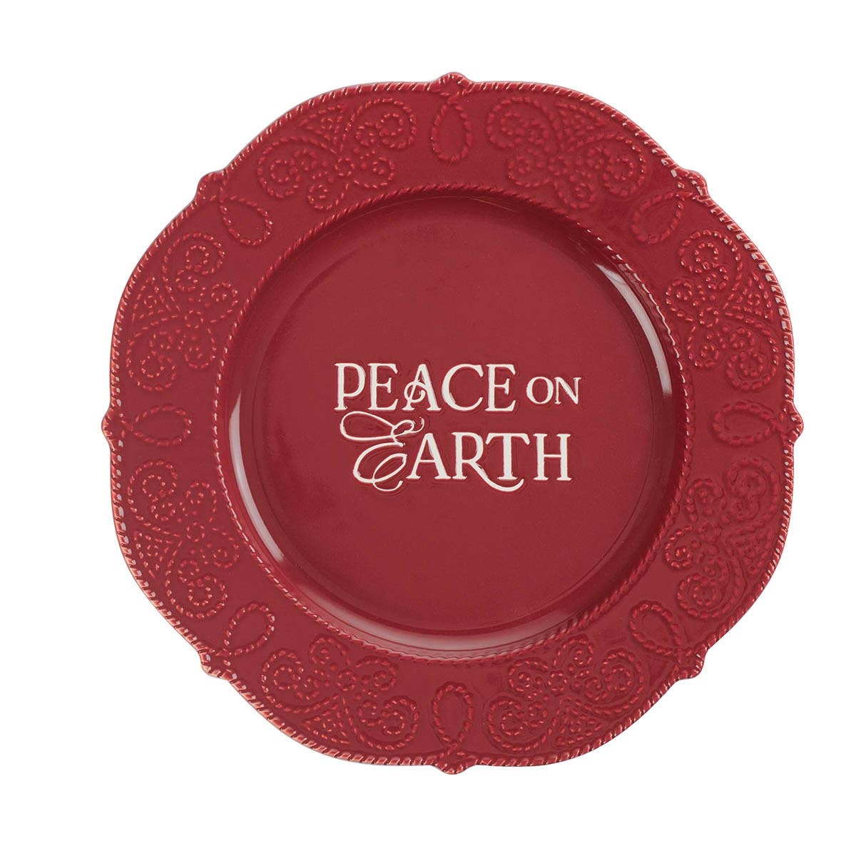 Plate Peace on Earth Red