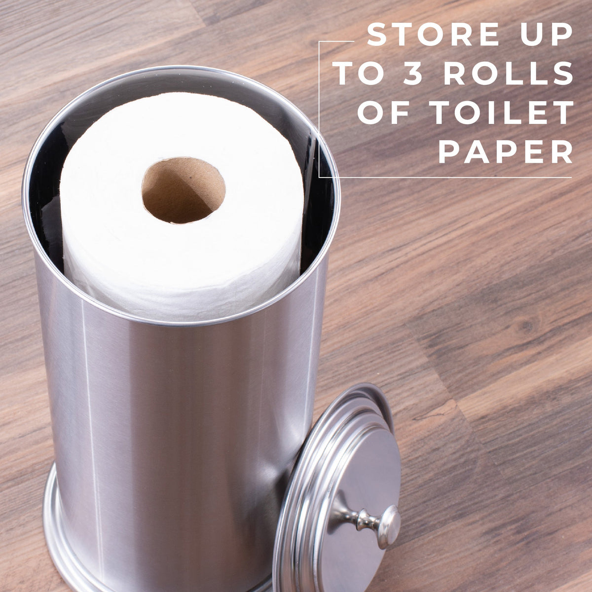 Freestanding Extra Large Toilet Paper Holder (Stainless Steel Finish)