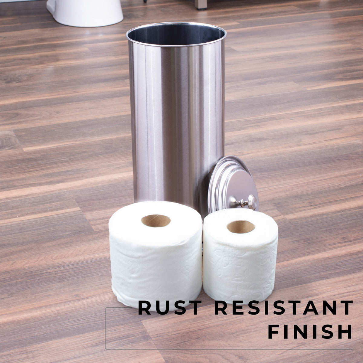 Freestanding Extra Large Toilet Paper Holder (Stainless Steel Finish)