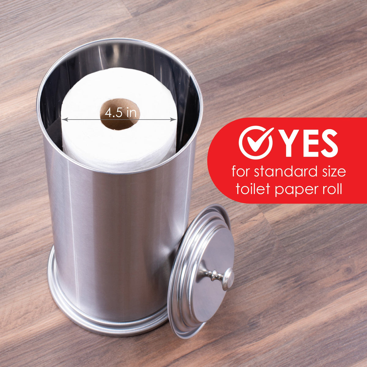 Freestanding Extra Large Toilet Paper Holder (Stainless Steel Finish)