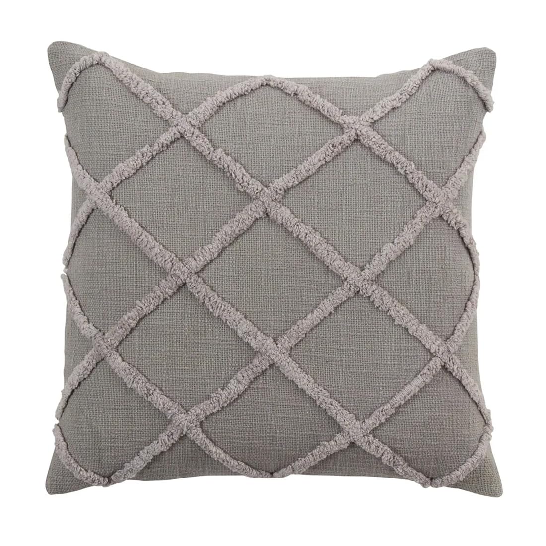 Fennco Styles Diamond Tufted Cotton Decorative Throw Pillow Cover 20" W x 20" L - Geometric Cushion Case for Home, Couch, Living Room, Bedroom, Office and Holiday Décor