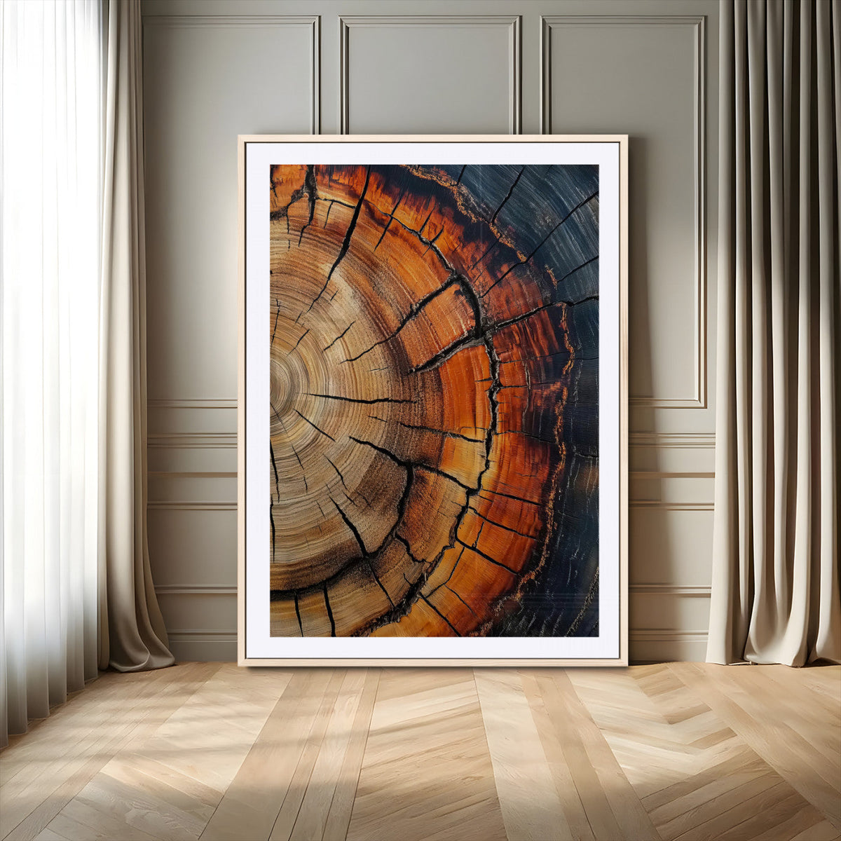 Rustic Wood Wall Art Canvas Print – Framed Nature Earthy