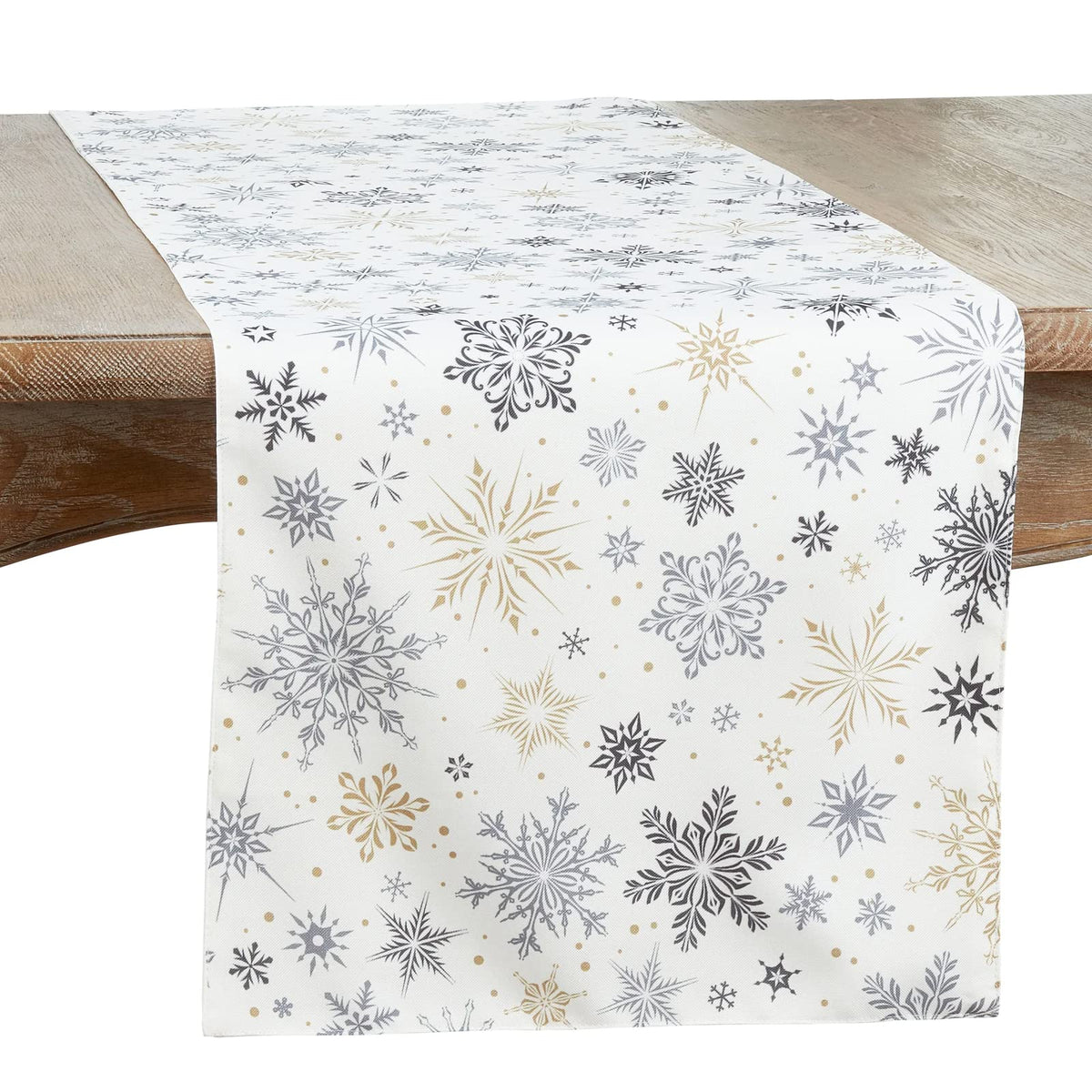 Festive Snowflake Holiday Table Runner 16" W x 70" L — dining table decor for home entertaining