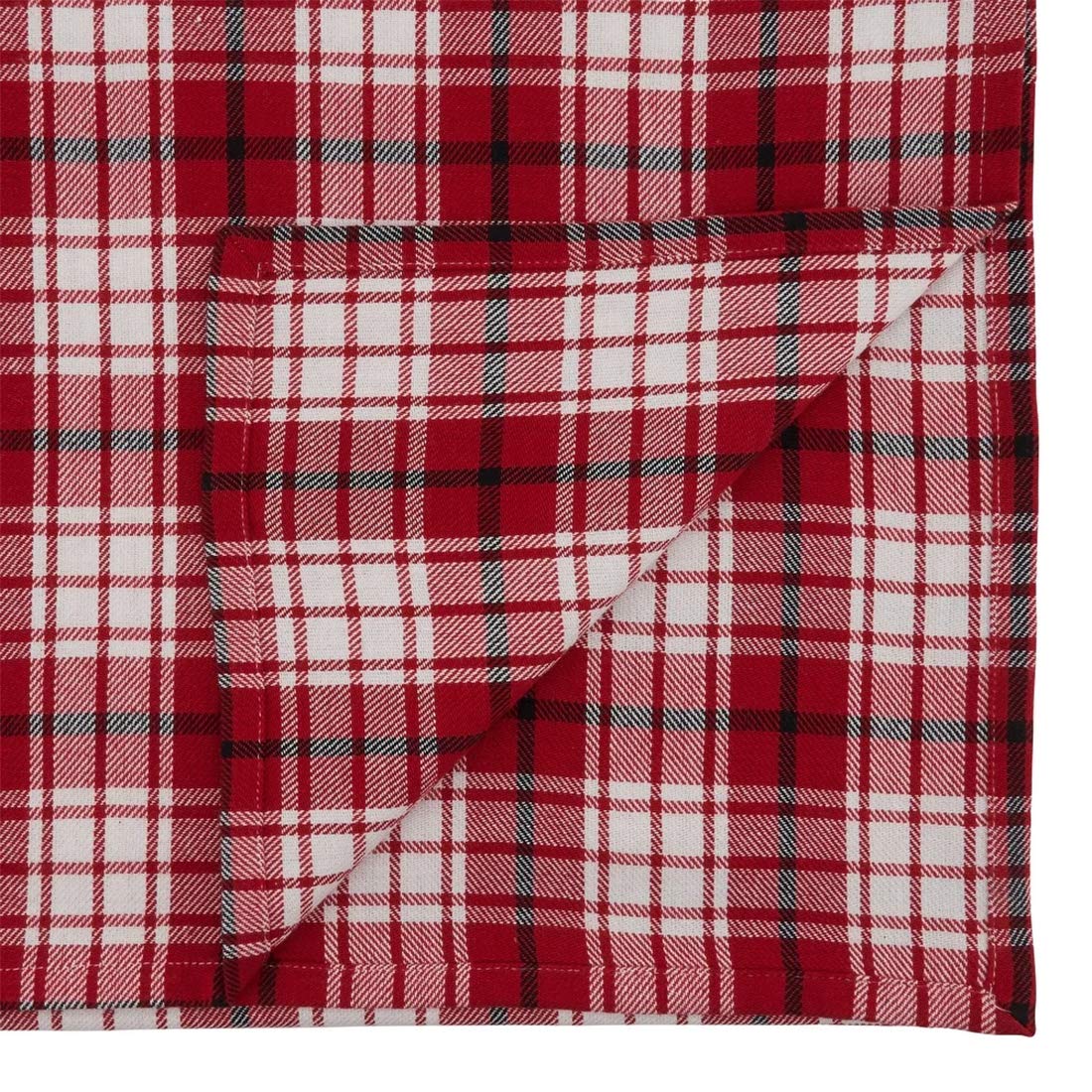 Fennco Style Holiday Plaid Cotton Table Runner 16" W x 72" L — table setting accent for dining and special occasions distinctive decor choice