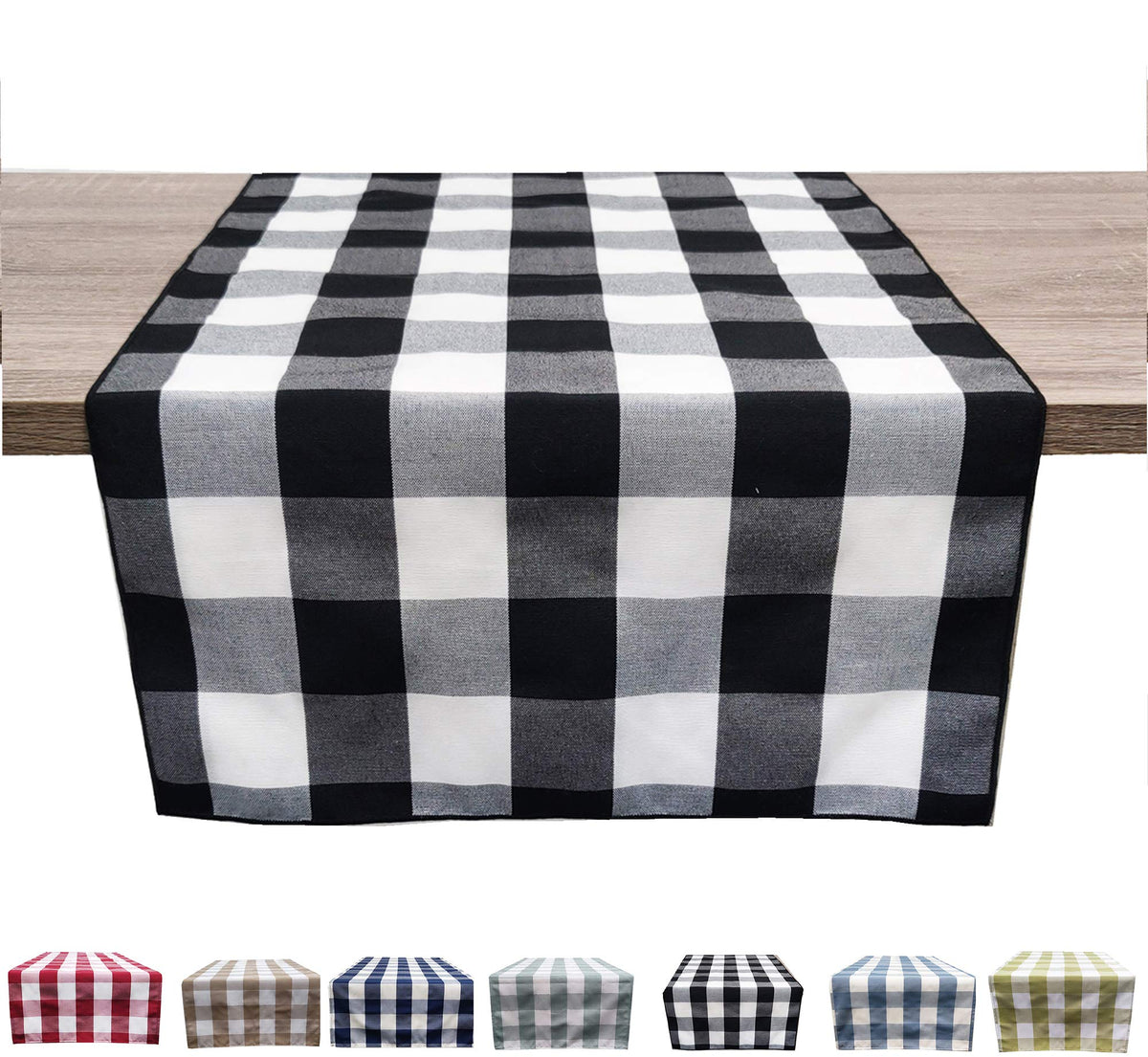 Fennco Styles Buffalo Check Design Table Runner - Handmade in USA - Plaid Rustic Table Cover for Everyday Use, Banquet, Holiday, Family Gathering and Special Occasion
