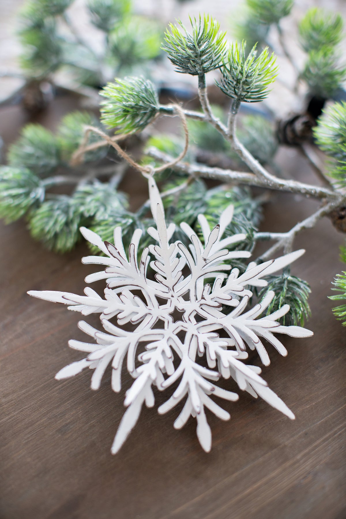 Set of 6 Iron Snowflake Hanger Christmas Tree Ornaments