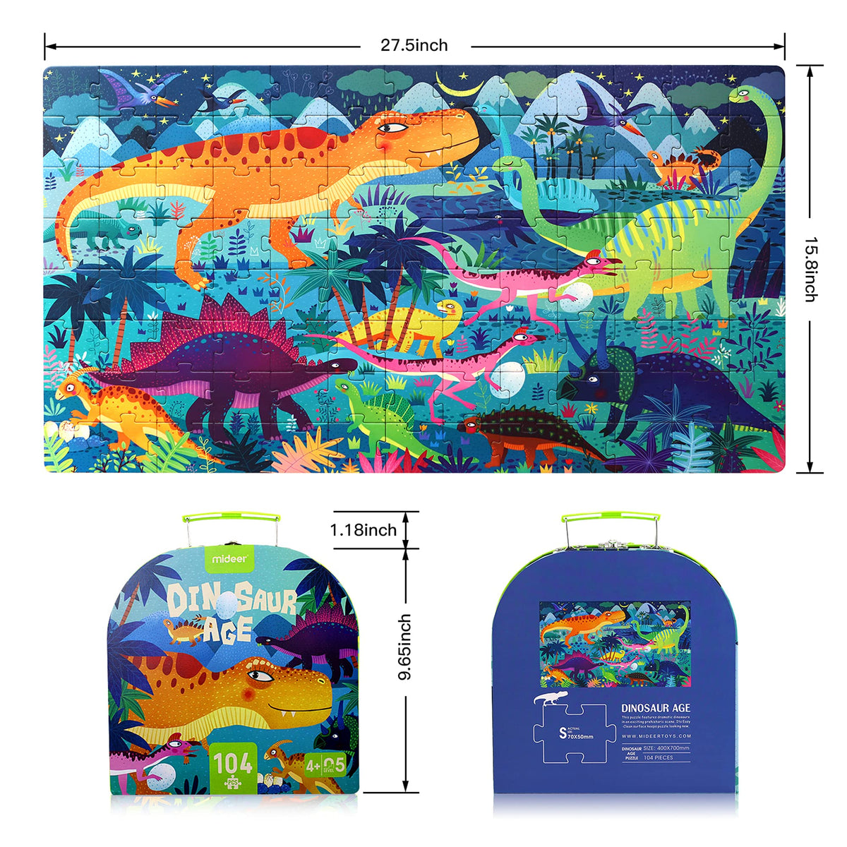 Prehistoric Age Dinosaur Puzzle - 104 Pieces