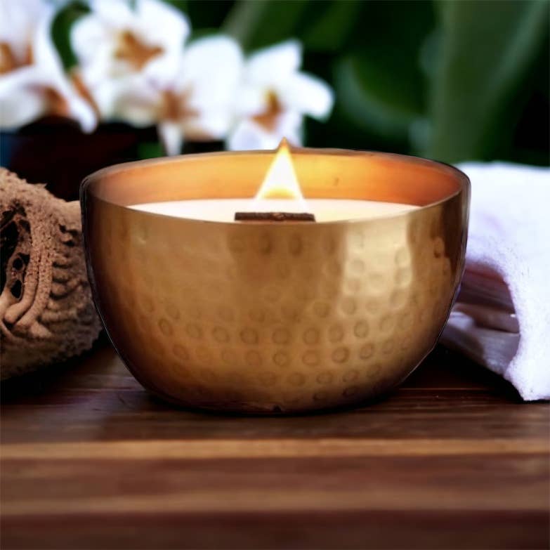 Winter/Holiday Brass Bowl Collection - 14oz /Soy/ Woodwick